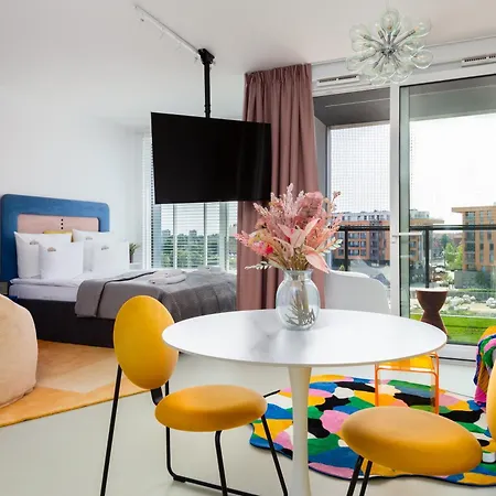 公寓式酒店 Chlebova - Riverside View Terrace, Free Parking, Gym & Kidsplay By Downtown 格但斯克